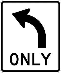 USA Turn Left Only